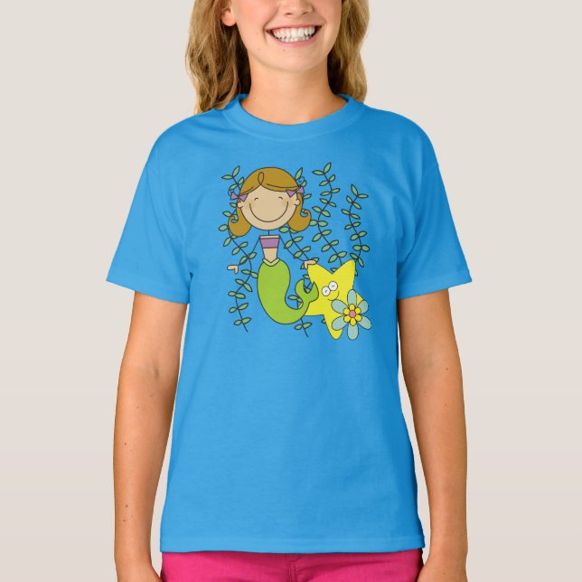 Brown Haired Mermaid T-Shirt (Front)