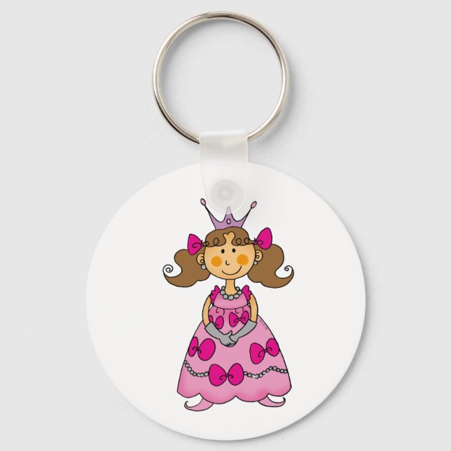 Brown haired princess keychain (Front)