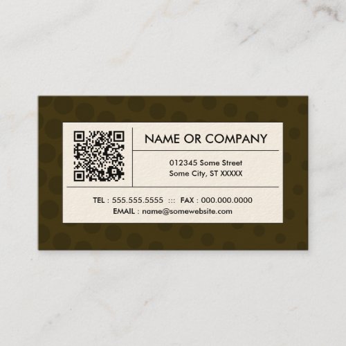 brown halftone QR code Business Cards