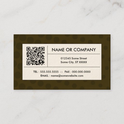Customizable brown halftone QR code Business Cards