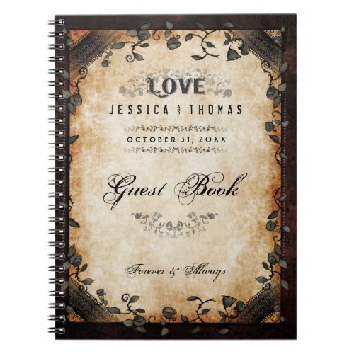 Brown Halloween Wedding LOVE Gothic GUEST BOOK