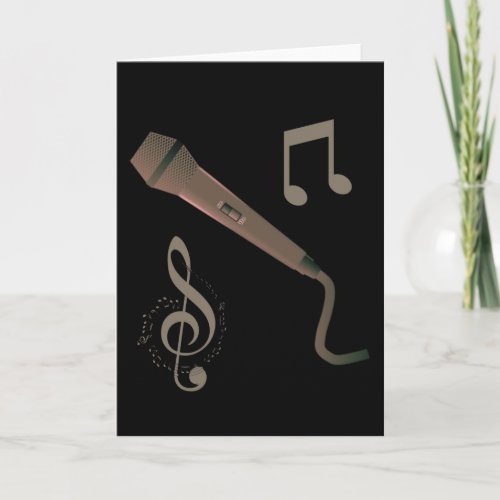 Brown hand drawn microphone musical notes