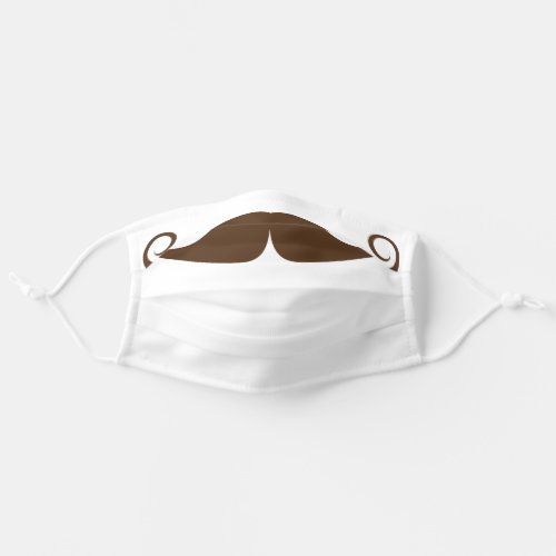 Brown Handlebar Mustache Adult Cloth Face Mask