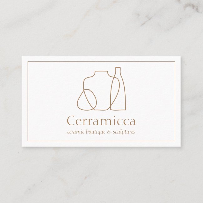 Brown Handmade Porcelain Sculpture Vase Ceramic Business Card