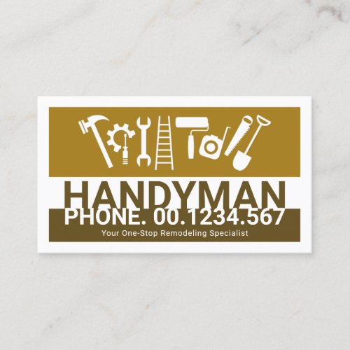 Brown Handyman Tools Layers Home Renovation Business Card