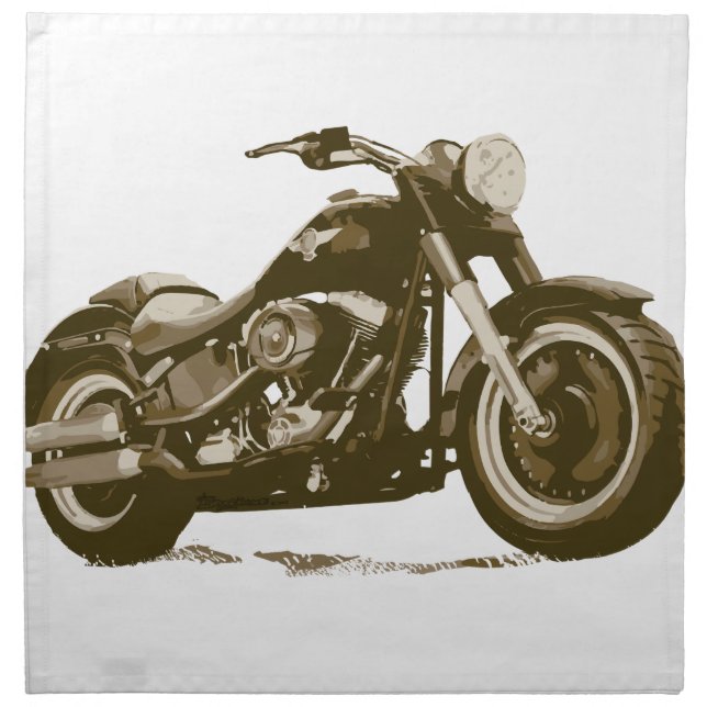 Brown Harley Motorcycle Napkin (Front)