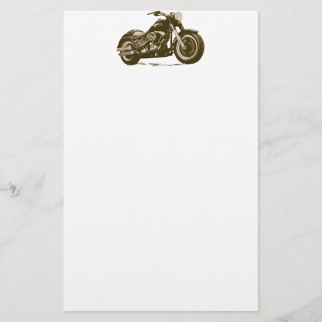 Brown Harley Motorcycle Stationery (Front)