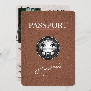 Brown Hawaii Passport Save The Date