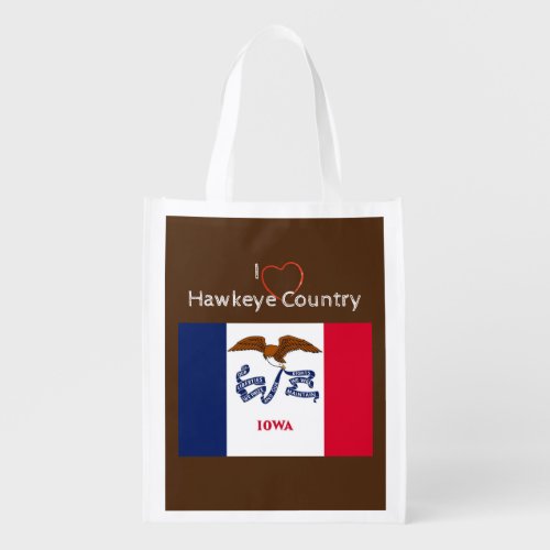 Brown Hawkeye Country Love  Grocery Bag