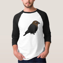 Brown-headed Cowbird Men's Basic 3/4 Sleeve Raglan T-Shirt