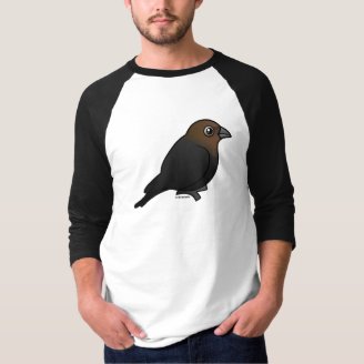 Brown-headed Cowbird Men's Basic 3/4 Sleeve Raglan T-Shirt