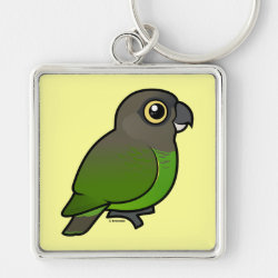 Birdorable Brown-headed Parrot Premium Square Keychain
