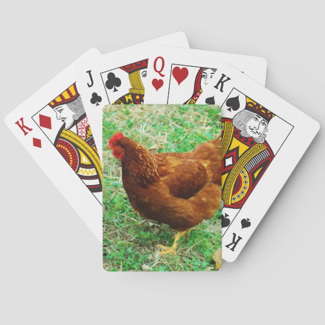 Brown Hen Poker Cards (Back)
