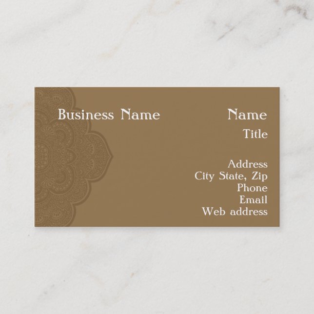 Brown Henna Business Card (Front)
