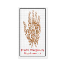 Brown Henna Hand Yoga Instructor Business Card