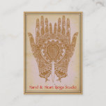 Brown Henna Hands Yoga Studio Business Card at Zazzle
