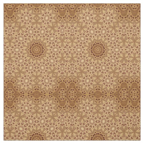 Brown Henna Lace Print Flower Pattern Fabric