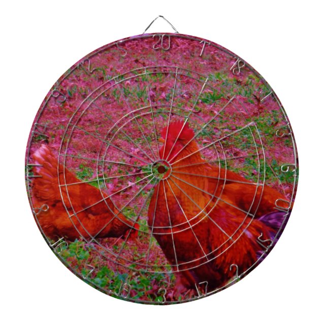 Brown  Hens in the Purple Grass Dart Board (Front)