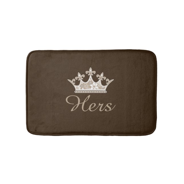 Brown Hers Crown Bath Mat (Front)