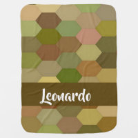 Brown hexagon paved baby blanket