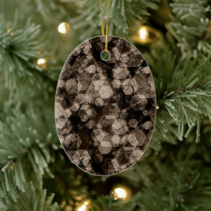 Brown hexagons. ceramic ornament
