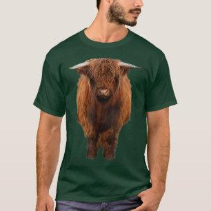 Brown Highland Calf Cattle Lover Rancher and Farme T-Shirt