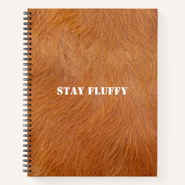 Brown Highland Cow Fur Texture Notebook (Front)