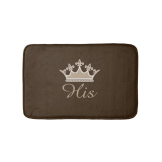 Brown His Crown Bath Mat