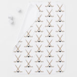 Brown Hockey Sticks And Puck Infant Baby Blanket at Zazzle