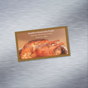 Brown Homestyle Cooked Turkey Prepared Foods Business Card Magnet