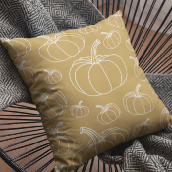 Brown Honey Pumpkin Pattern Throw Pillow by SimplyBoutiques at Zazzle