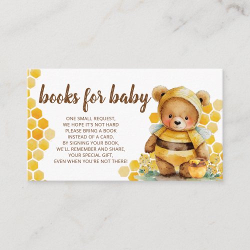 Brown honey teddy bear books for baby enclosure card