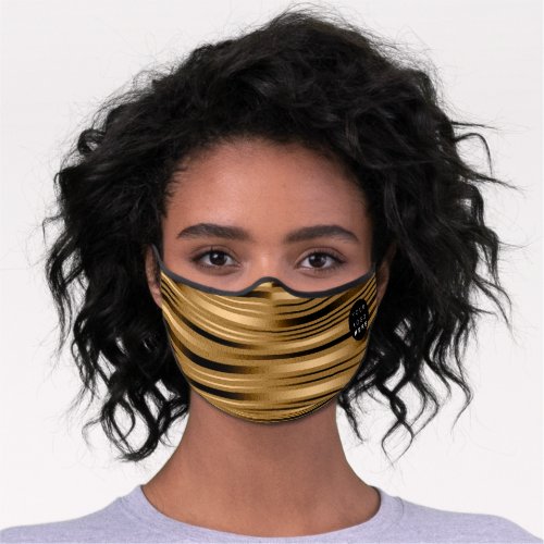 Brown Hony Stripes Lines Modern Elegant Office Premium Face Mask