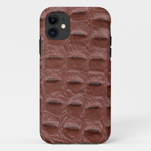 Brown Hornback Croc Hide iPhone 11 Case