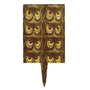 Brown Horned owl Cake Topper