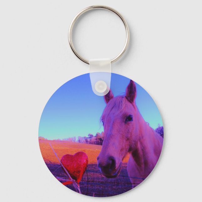 Brown Horse and Red Heart Keychain (Front)
