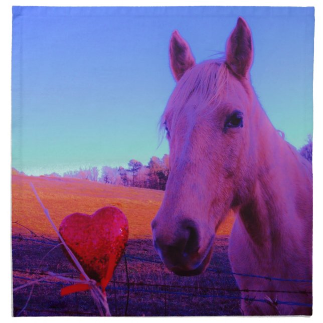 Brown Horse and Red Heart Napkin (Front)