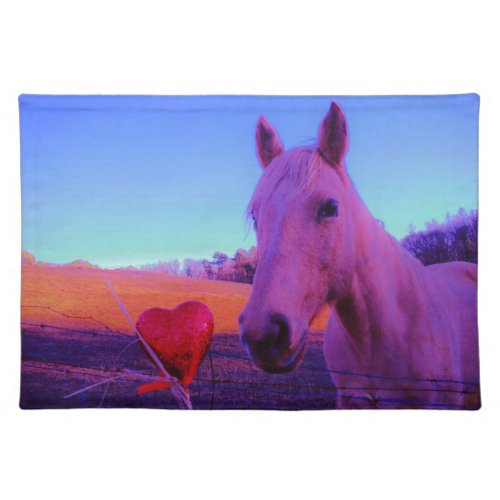 Brown Horse and Red Heart Placemat
