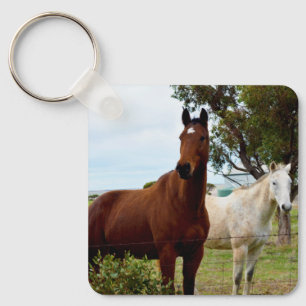 Brown Horse And White Mare, Keychain
