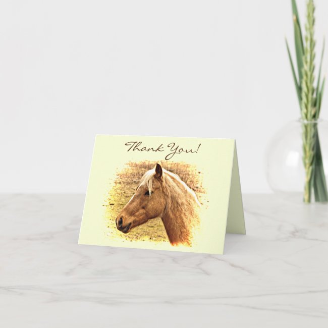 Brown Horse Animal Thank You Card