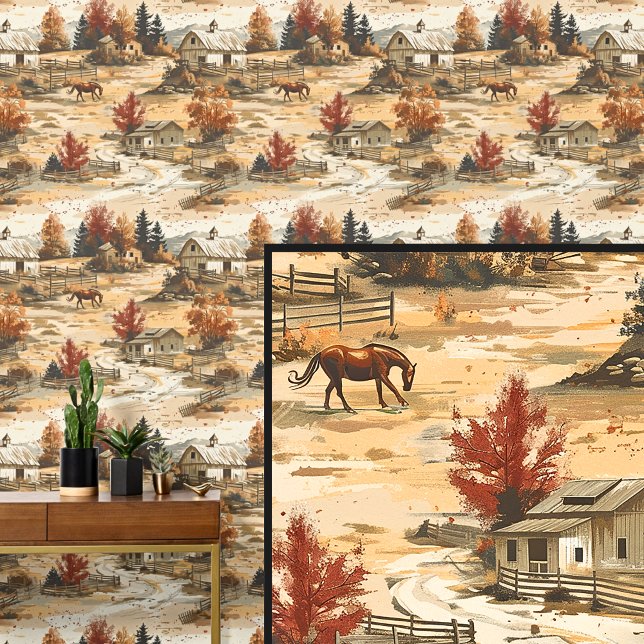 Brown Horse Barn Autumn Ranch  Wallpaper (Creator Uploaded)