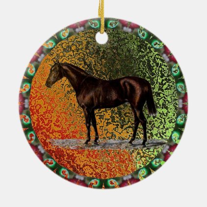 Brown Horse Ceramic Ornament