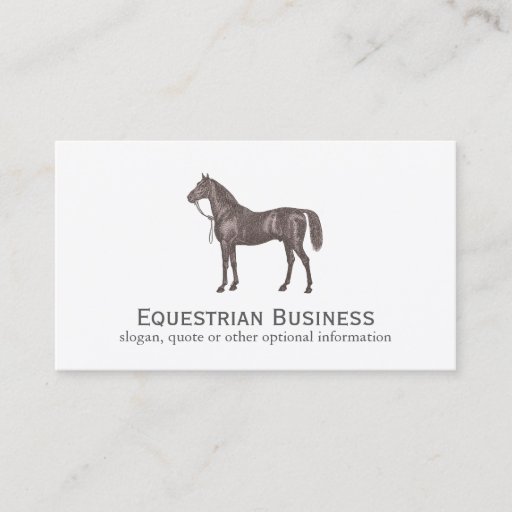Customizable Brown Horse Equestrian Simple Business Card