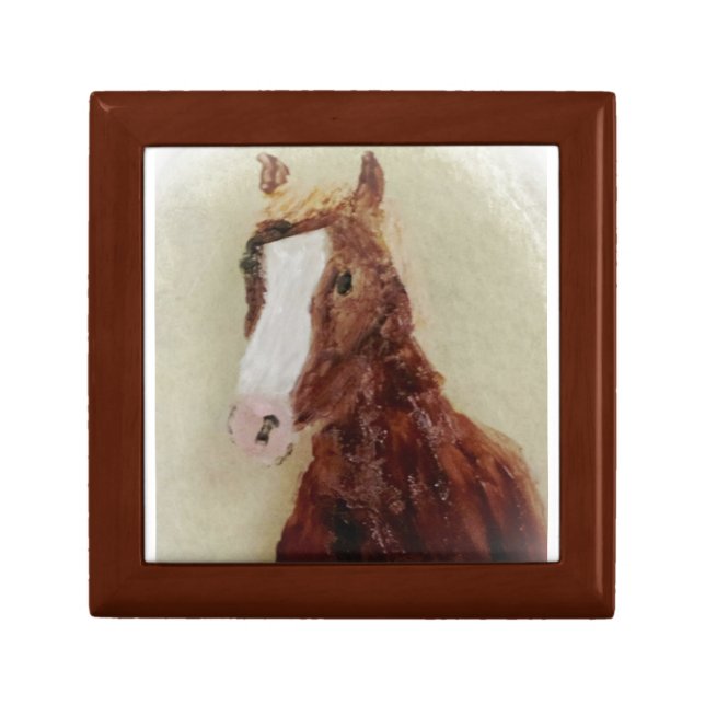 Brown Horse Equine Art Keepsake Box (Front)