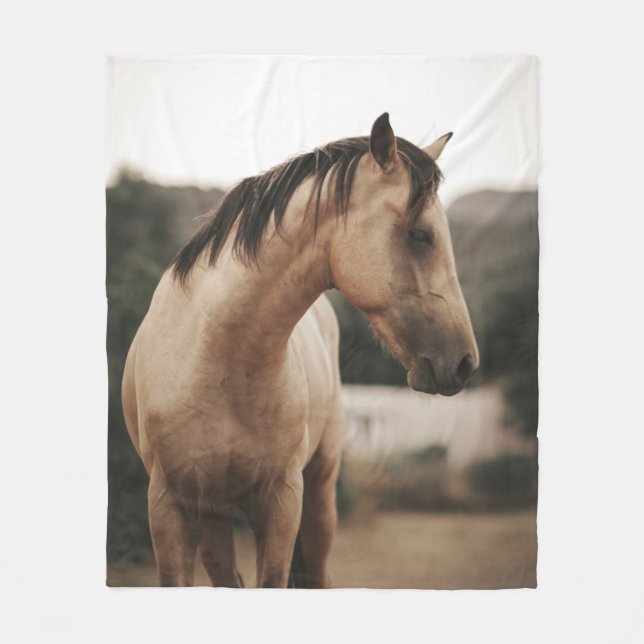 BROWN HORSE FLEECE BLANKET (Front)