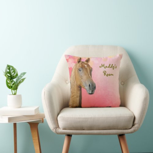 Brown Horse Girls Bedroom Custom Pillow