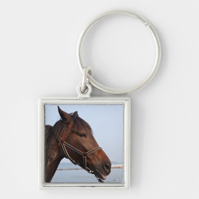 Brown horse head keychain (Front)