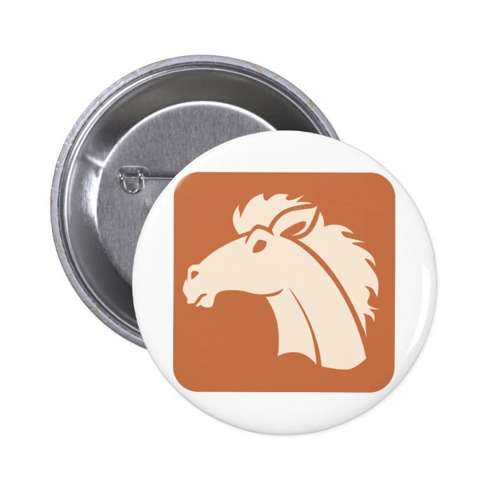 Brown Horse Icon Pinback Buttons