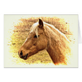 Brown Horse in Sun Animal Blank Card (Front Horizontal)