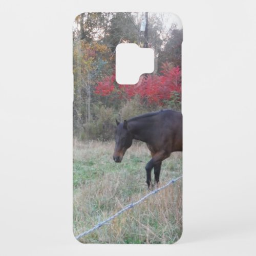 Brown horse in the red autumn trees Case_Mate samsung galaxy s9 case